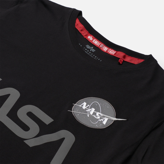 Мужская футболка Alpha Industries NASA Reflective Black
