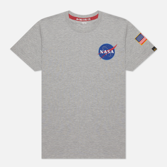 Мужская футболка Alpha Industries Nasa Space Shuttle Grey Heather