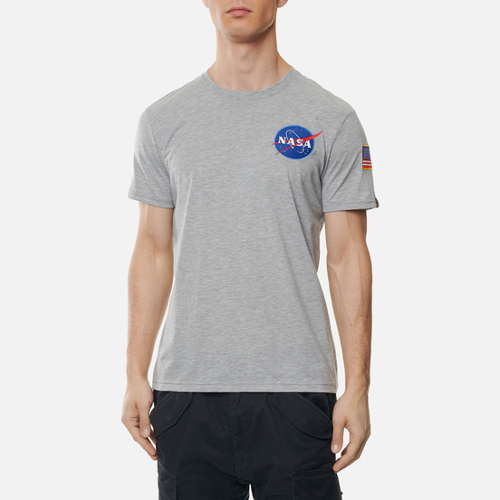 Мужская футболка Alpha Industries Nasa Space Shuttle Grey Heather