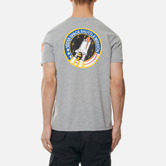 Мужская футболка Alpha Industries Nasa Space Shuttle Grey Heather