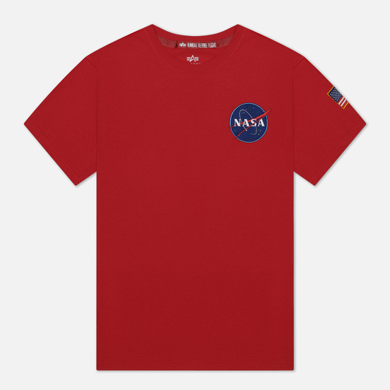 Мужская футболка Alpha Industries Nasa Space Shuttle Speed Red