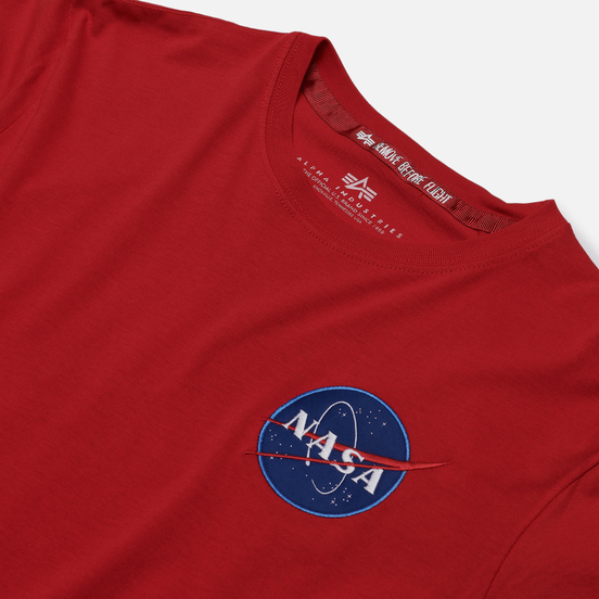Мужская футболка Alpha Industries Nasa Space Shuttle Speed Red