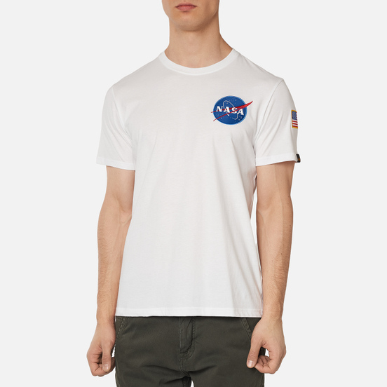 Мужская футболка Alpha Industries NASA Space Shuttle White