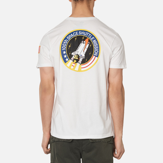 Мужская футболка Alpha Industries NASA Space Shuttle White
