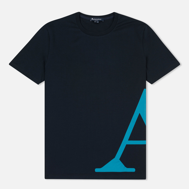 Мужская футболка Aquascutum Reid Printed Crew Neck SS Navy