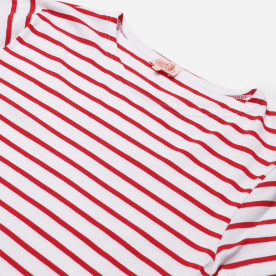Мужская футболка Armor-Lux Heritage Mariniere Hoedic White/Braise Dark Red