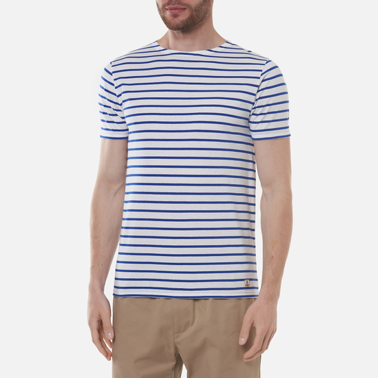 Мужская футболка Armor-Lux Heritage Mariniere Hoedic White/Etoile Royal Blue