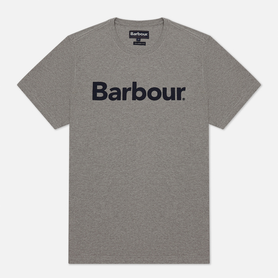 Мужская футболка Barbour Big Printed Logo Grey Marl