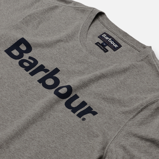 Мужская футболка Barbour Big Printed Logo Grey Marl