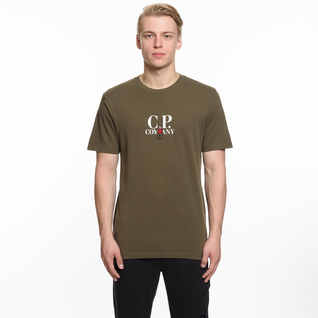C.P. Company Мужская футболка Crew Neck Logo And Cartoon Sailor Chest Print