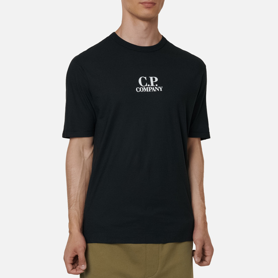 Мужская футболка C.P. Company Garment Dyed Chest Logo Black