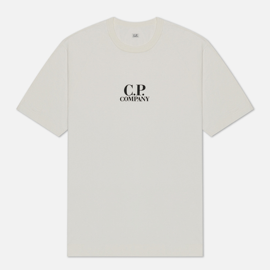 Мужская футболка C.P. Company Garment Dyed Chest Logo Gauze White