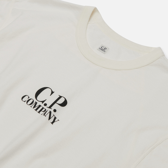 Мужская футболка C.P. Company Garment Dyed Chest Logo Gauze White