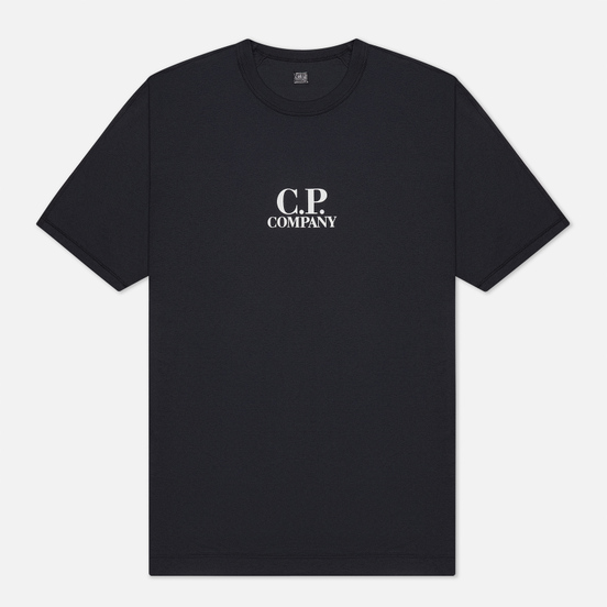 Мужская футболка C.P. Company Garment Dyed Chest Logo Total Eclipse