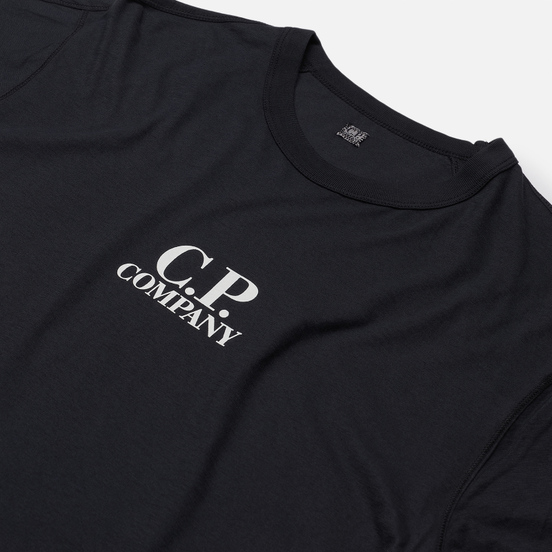 Мужская футболка C.P. Company Garment Dyed Chest Logo Total Eclipse