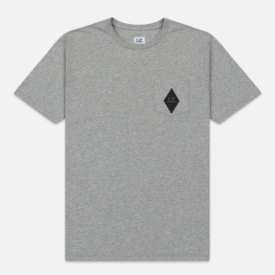 Мужская футболка C.P. Company Heritage Patch Grey Melange