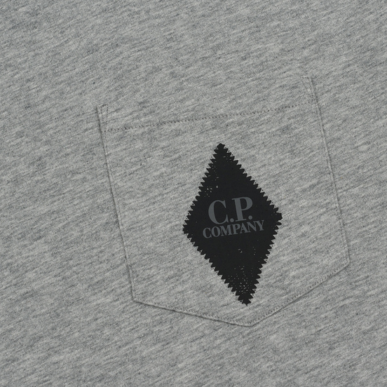 Мужская футболка C.P. Company Heritage Patch Grey Melange