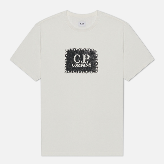 Мужская футболка C.P. Company Jersey 30/1 Label Logo Gauze White