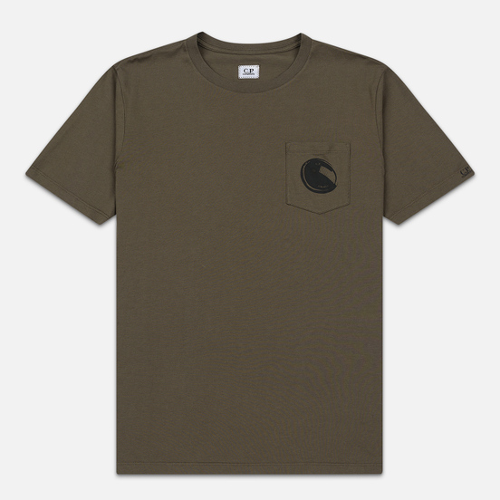 Мужская футболка C.P. Company Lens Pocket Print Regular Fit Dusty Olive