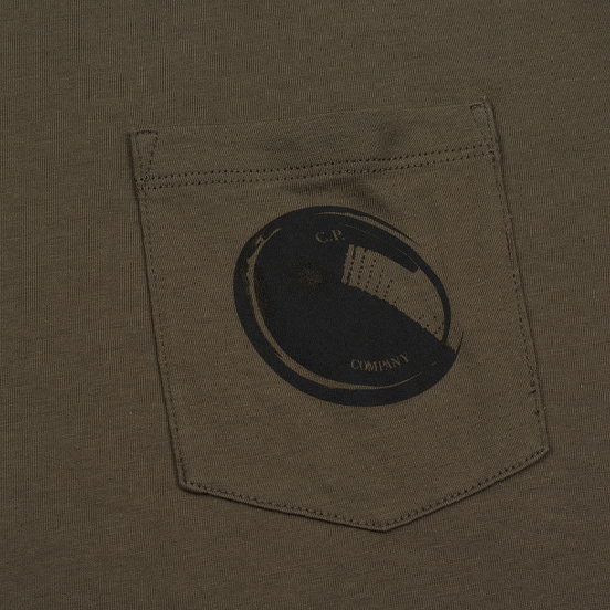 Мужская футболка C.P. Company Lens Pocket Print Regular Fit Dusty Olive
