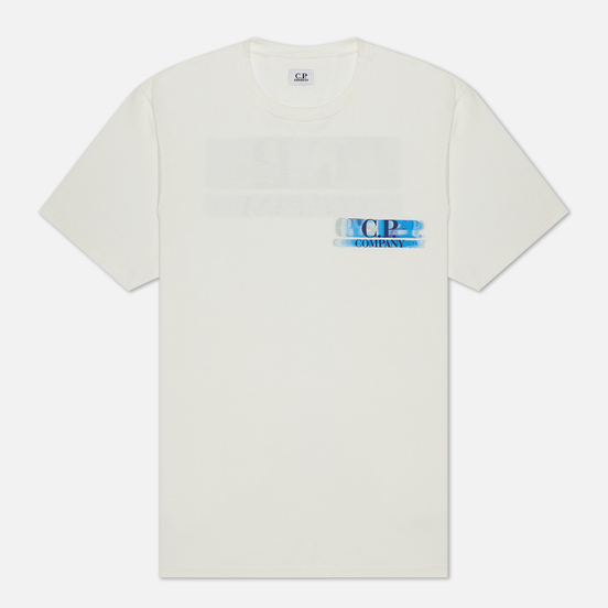 Мужская футболка C.P. Company Treated Blurred Logo Gauze White