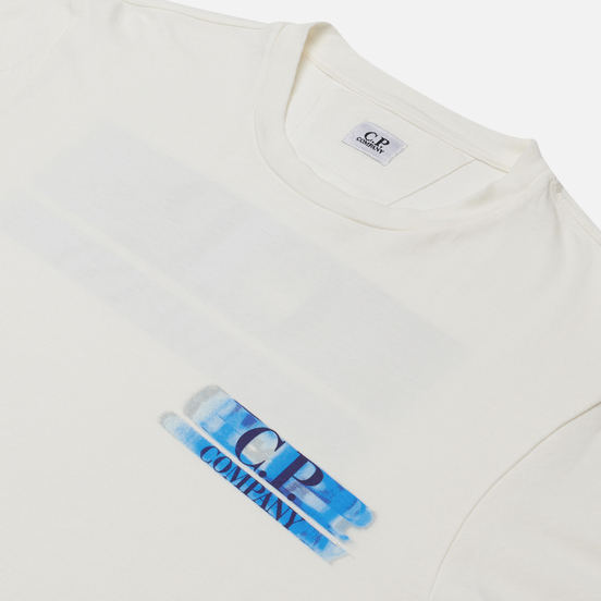 Мужская футболка C.P. Company Treated Blurred Logo Gauze White