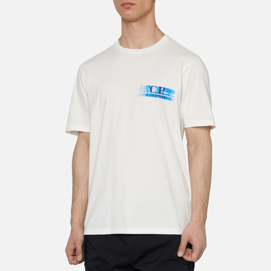 Мужская футболка C.P. Company Treated Blurred Logo Gauze White
