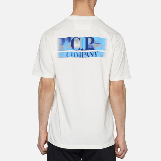Мужская футболка C.P. Company Treated Blurred Logo Gauze White
