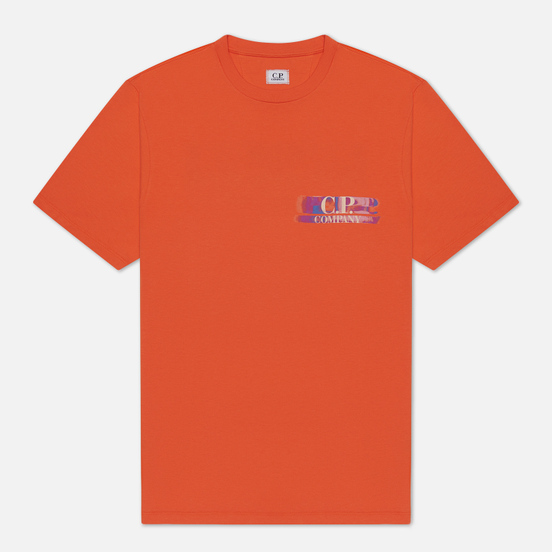 Мужская футболка C.P. Company Treated Blurred Logo Spicy Orange