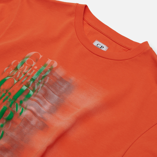 Мужская футболка C.P. Company Treated Blurred More Logo Spicy Orange