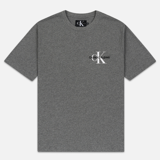 Мужская футболка Calvin Klein Jeans Embroidered Logo Grey Heather