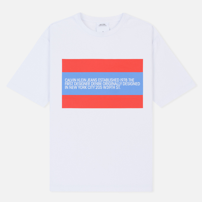 Мужская футболка Calvin Klein Jeans Est. 1978 Est. 1978 Patch Bright White/Tomato/Regatta