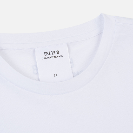 Мужская футболка Calvin Klein Jeans Est. 1978 Icon Chest Logo Print Bright White/Yellow
