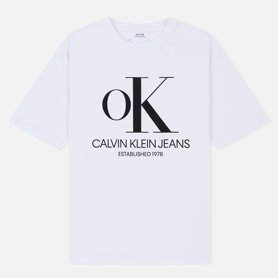Мужская футболка Calvin Klein Jeans Est. 1978 Modernist Logo Bright White/OK