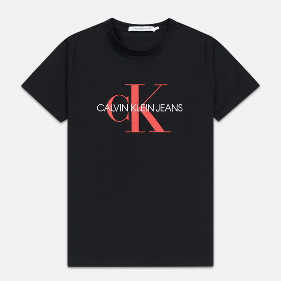Мужская футболка Calvin Klein Jeans Monogram Logo Slim Black/Racing Red