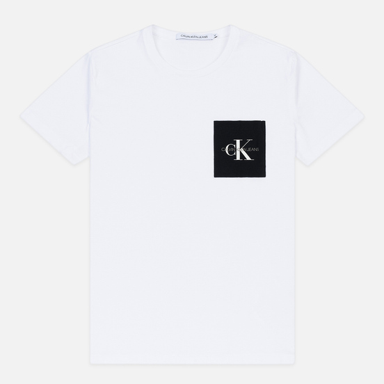 Мужская футболка Calvin Klein Jeans Slim Pocket Logo Bright White/Black