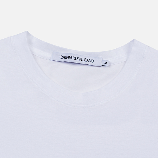 Мужская футболка Calvin Klein Jeans Slim Pocket Mirrored Monogram Logo Bright White/Black