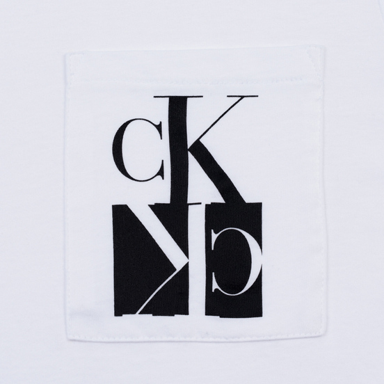Мужская футболка Calvin Klein Jeans Slim Pocket Mirrored Monogram Logo Bright White/Black