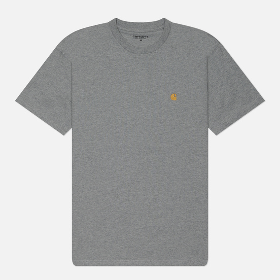 Мужская футболка Carhartt WIP S/S Chase Grey Heather/Gold