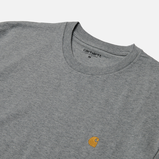 Мужская футболка Carhartt WIP S/S Chase Grey Heather/Gold