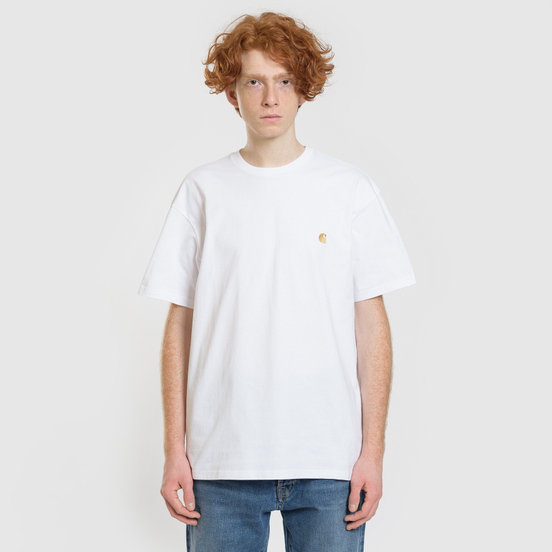 Мужская футболка Carhartt WIP S/S Chase White/Gold
