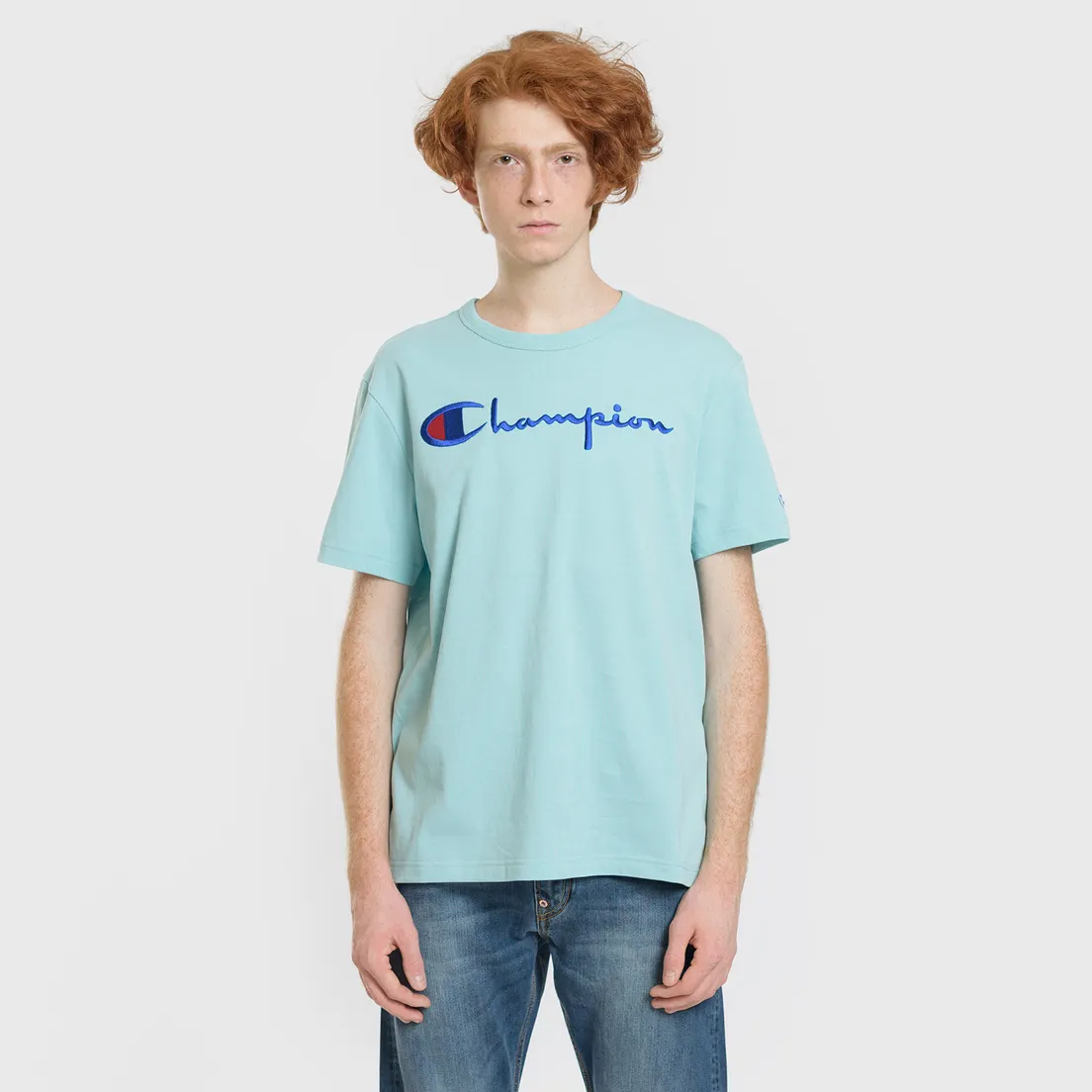 Champion Reverse Weave Мужская футболка Classic Crew Neck Script Logo