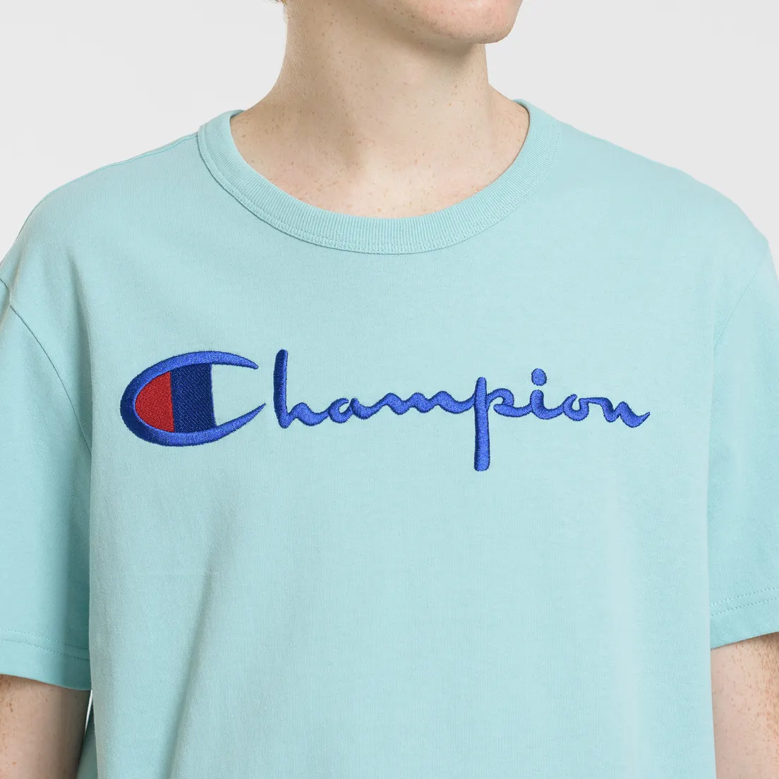Champion Reverse Weave Мужская футболка Classic Crew Neck Script Logo
