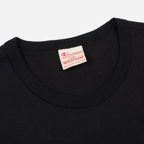 Мужская футболка Champion Reverse Weave Classic Crew Neck Script Logo Black