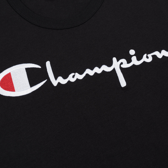Мужская футболка Champion Reverse Weave Classic Crew Neck Script Logo Black