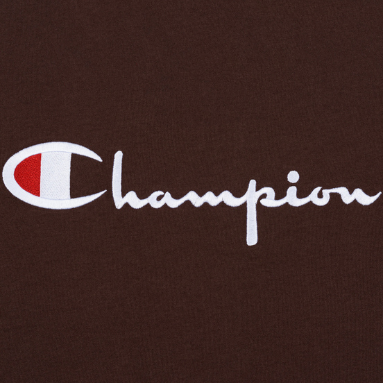 Мужская футболка Champion Reverse Weave Classic Crew Neck Script Logo Brown