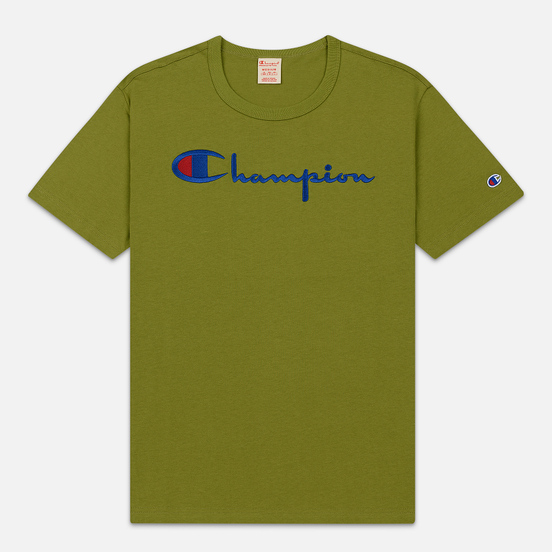 Мужская футболка Champion Reverse Weave Classic Crew Neck Script Logo Guacamole