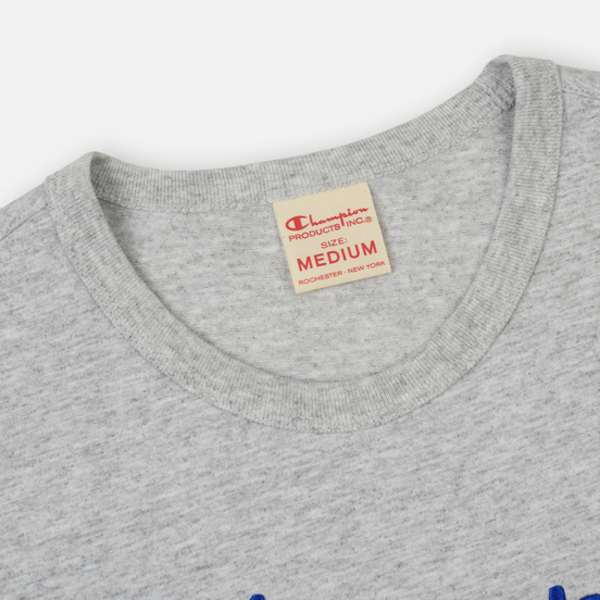 Мужская футболка Champion Reverse Weave Classic Crew Neck Script Logo Light Grey