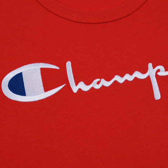 Мужская футболка Champion Reverse Weave Classic Crew Neck Script Logo Racing Red
