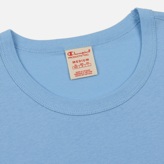 Мужская футболка Champion Reverse Weave Classic Crew Neck Script Logo Blue Bell